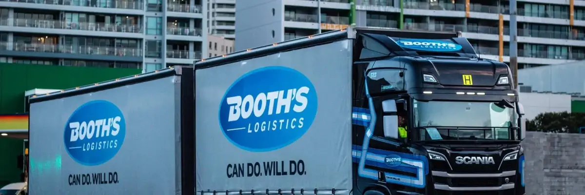 Booth's Logistics Truck in city