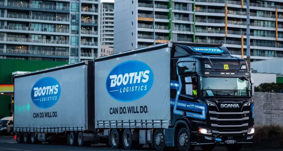 Booth's Logistics Truck in city