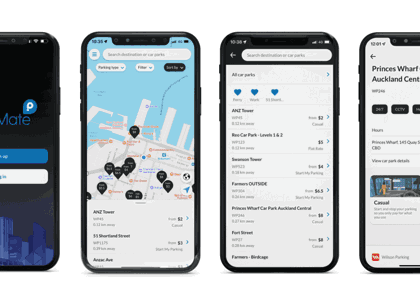 Parkmate mobile app redesign screens