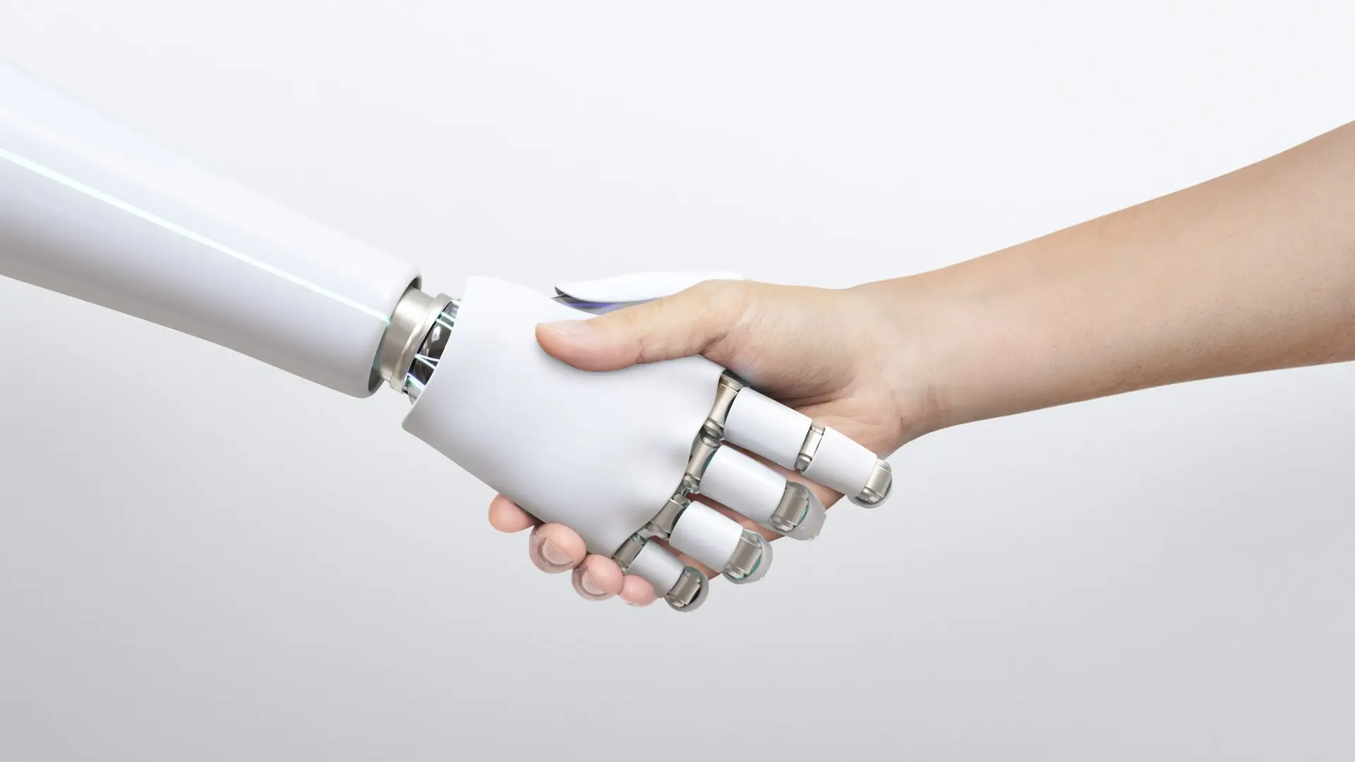 AI Hand reaching out to human hand