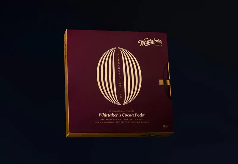 Whittakers Cocoa Pods packaging