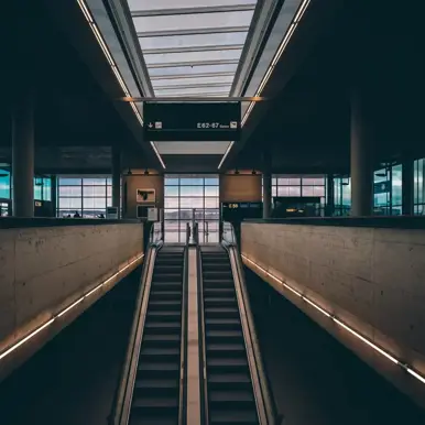 Escalators in airport