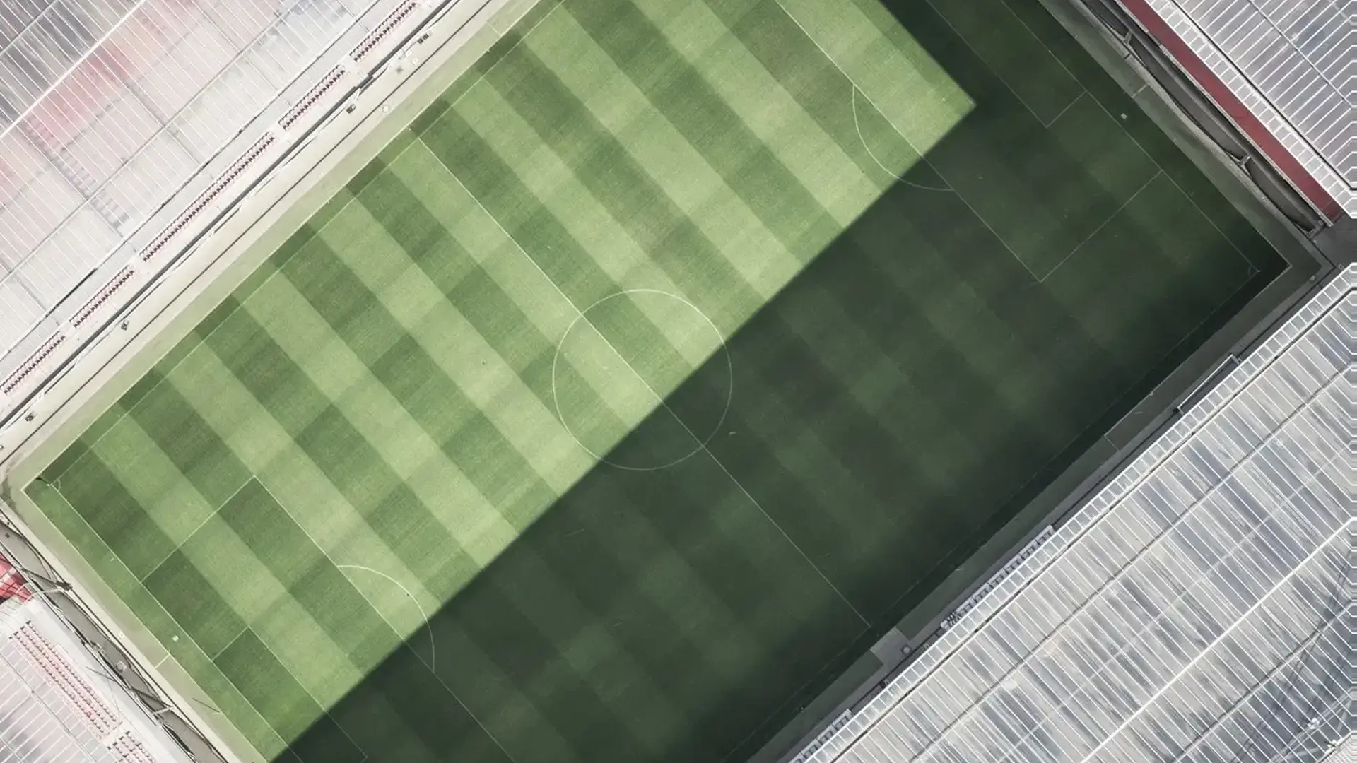 Aerial view of football pitch