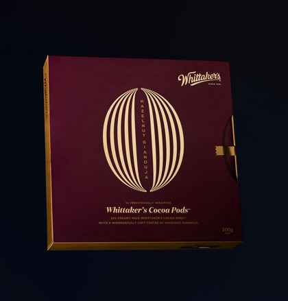 Packaging for Whittaker's Cocoa Pods