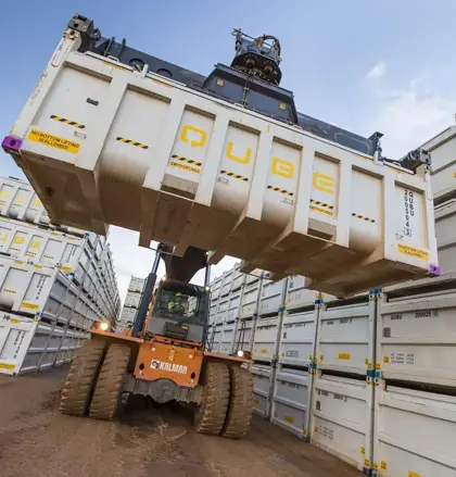 Qube cargo being lifted